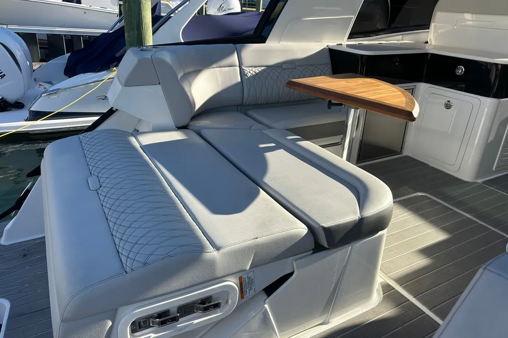 Aft seating converted to a sun lounge